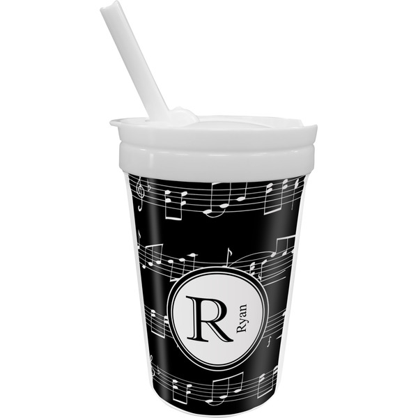 Custom Musical Notes Sippy Cup with Straw (Personalized)