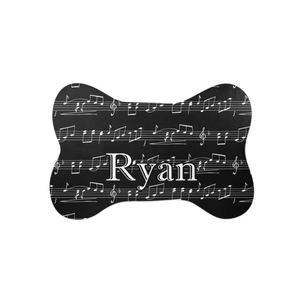Custom Musical Notes Bone Shaped Dog Food Mat (Small) (Personalized)