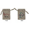 Musical Notes Small Burlap Gift Bag - Front and Back