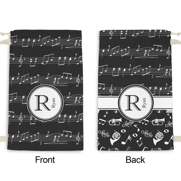 Musical Notes Small Laundry Bag - Front & Back View