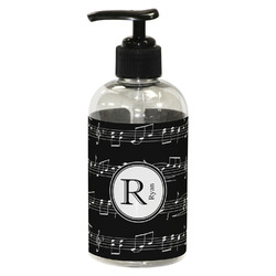 Musical Notes Plastic Soap / Lotion Dispenser (8 oz - Small - Black) (Personalized)