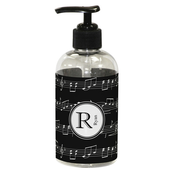 Custom Musical Notes Plastic Soap / Lotion Dispenser (8 oz - Small - Black) (Personalized)