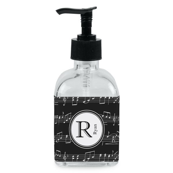 Custom Musical Notes Glass Soap & Lotion Bottle - Single Bottle (Personalized)