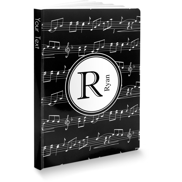 Custom Musical Notes Softbound Notebook - 7.25" x 10" (Personalized)