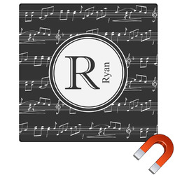 Musical Notes Square Car Magnet - 6" (Personalized)