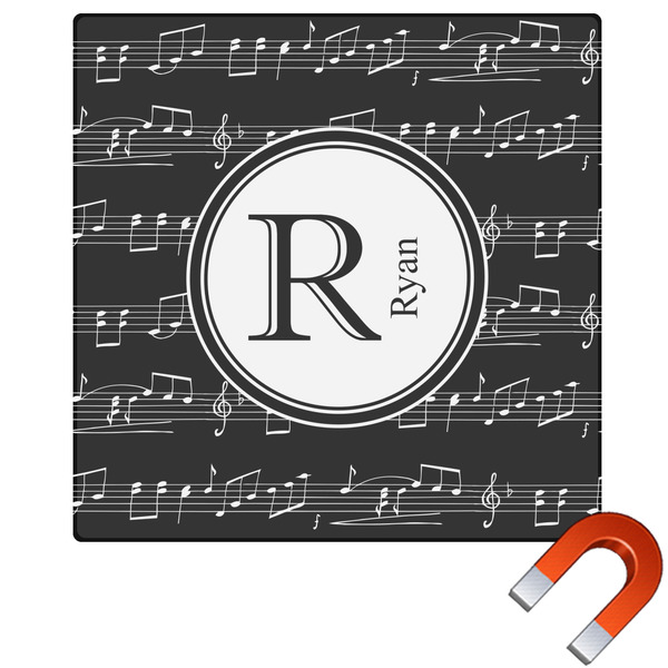 Custom Musical Notes Square Car Magnet - 6" (Personalized)