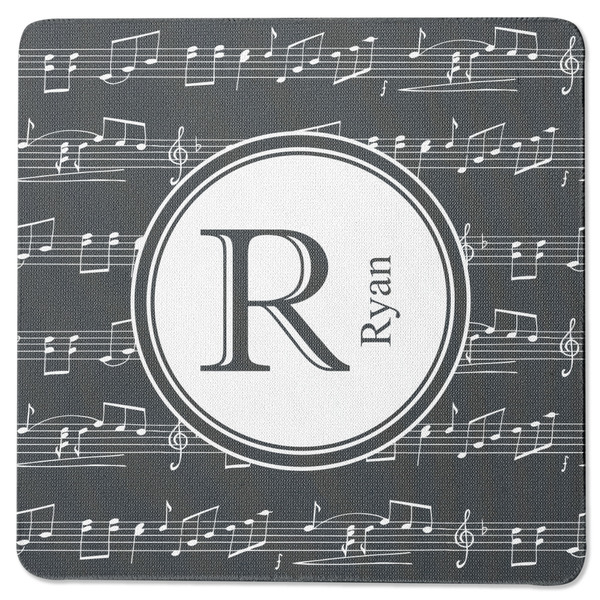Custom Musical Notes Square Rubber Backed Coaster (Personalized)