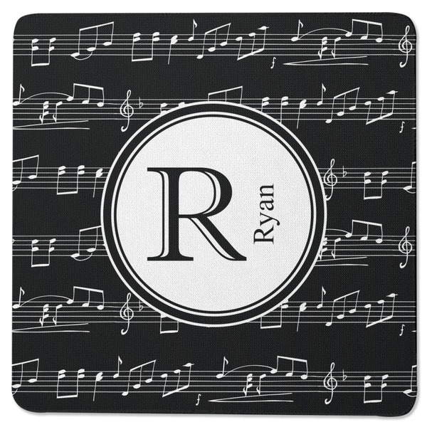 Custom Musical Notes Square Rubber Backed Coaster (Personalized)
