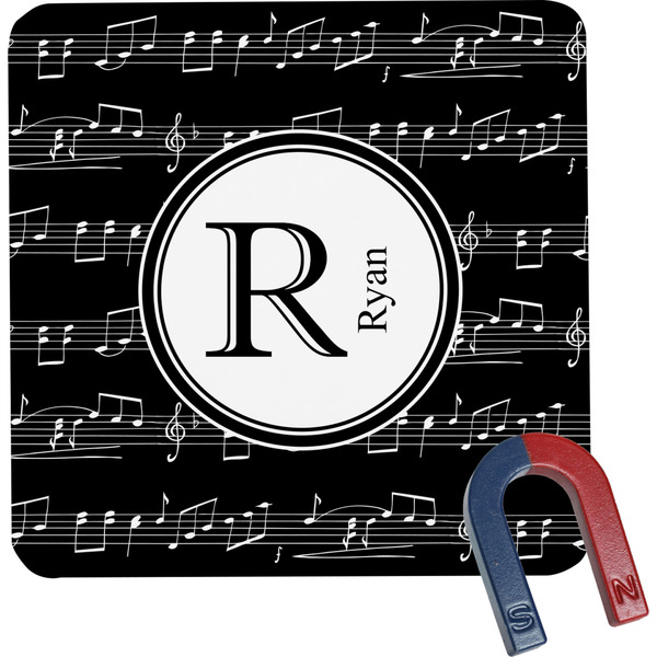 Custom Musical Notes Square Fridge Magnet (Personalized)
