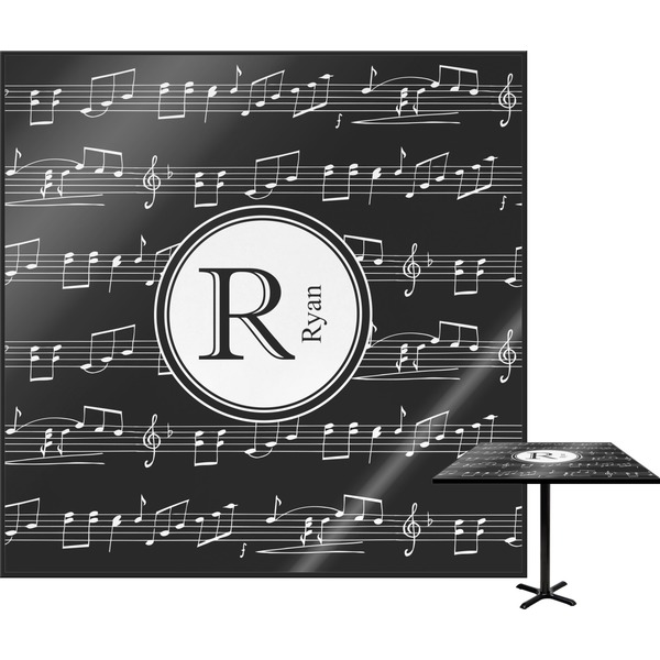 Custom Musical Notes Square Table Top (Personalized)