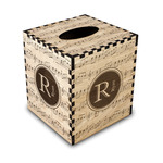 Musical Notes Wood Tissue Box Cover (Personalized)