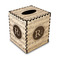 Musical Notes Square Tissue Box Covers - Wood - Front