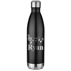 Musical Notes Water Bottle - 26 oz. Stainless Steel - Laser Engraved (Personalized)