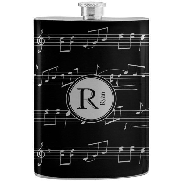 Custom Musical Notes Stainless Steel Flask (Personalized)