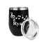 Musical Notes Stainless Wine Tumblers - Black - Single Sided - Alt View