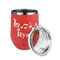 Musical Notes Stainless Wine Tumblers - Coral - Double Sided - Alt View