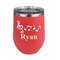 Musical Notes Stainless Wine Tumblers - Coral - Double Sided - Front