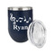 Musical Notes Stainless Wine Tumblers - Navy - Double Sided - Alt View