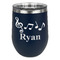 Musical Notes Stainless Wine Tumblers - Navy - Single Sided - Front
