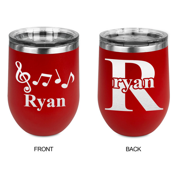 Musical Notes Stainless Wine Tumblers - Red - Double Sided - Approval