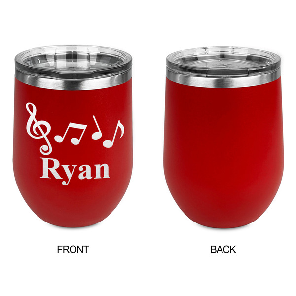 Musical Notes Stainless Wine Tumblers - Red - Single Sided - Approval