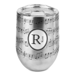 Musical Notes Stemless Wine Tumbler - Full Print (Personalized)