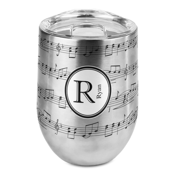 Custom Musical Notes Stemless Wine Tumbler - Full Print (Personalized)