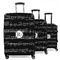 Musical Notes 3 Piece Luggage Set - 20" Carry On, 24" Medium Checked, 28" Large Checked (Personalized)