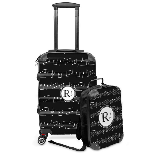 Custom Musical Notes Kids 2-Piece Luggage Set - Suitcase & Backpack (Personalized)