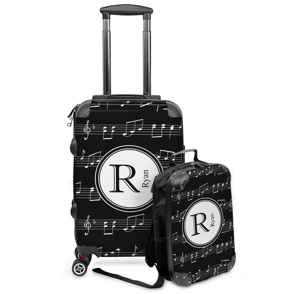 Custom Musical Notes Kids 2-Piece Luggage Set - Suitcase & Backpack (Personalized)