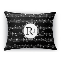 Musical Notes Rectangular Throw Pillow Case - 12"x18" (Personalized)