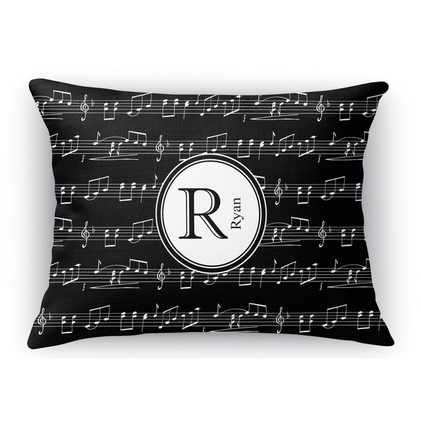 Custom Musical Notes Rectangular Throw Pillow Case (Personalized)