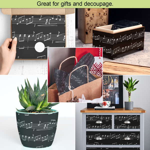 Musical Notes Tissue Paper - In Use Collage