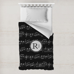 Musical Notes Toddler Duvet Cover w/ Name and Initial