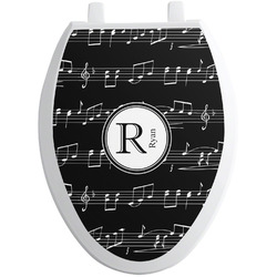 Musical Notes Toilet Seat Decal - Elongated (Personalized)