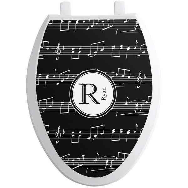 Custom Musical Notes Toilet Seat Decal - Elongated (Personalized)