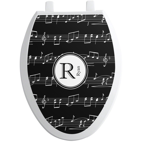 Musical Notes Toilet Seat Decal (Personalized)