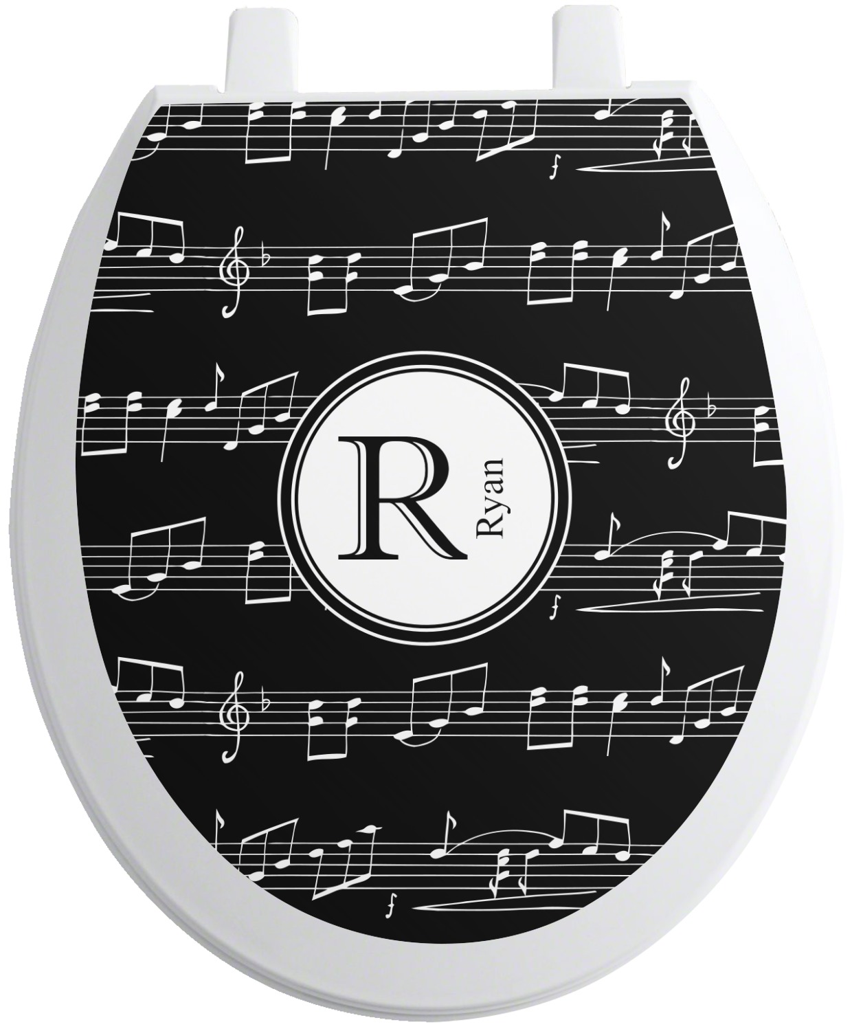 Custom Musical Notes Toilet Seat Decal (Personalized) YouCustomizeIt