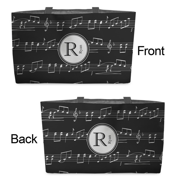 Musical Notes Tote w/Black Handles - Front & Back Views