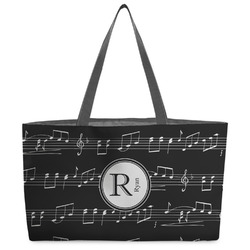Musical Notes Beach Totes Bag - w/ Black Handles (Personalized)