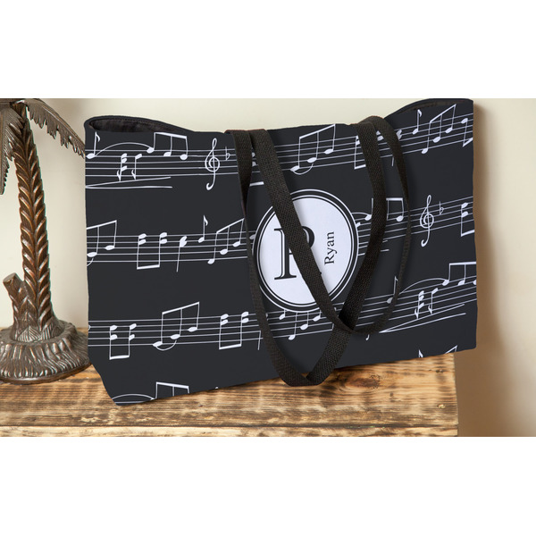 Musical Notes Tote w/Black Handles - Lifestyle View