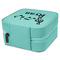 Musical Notes Travel Jewelry Boxes - Leather - Teal - View from Rear