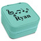 Musical Notes Travel Jewelry Boxes - Leatherette - Teal - Angled View