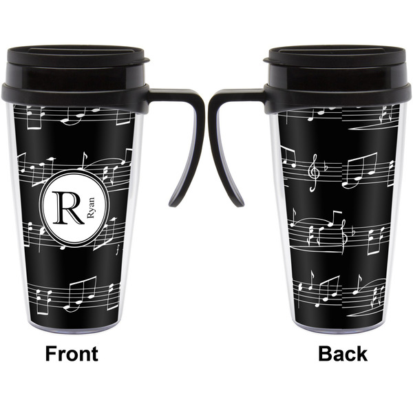 Musical Notes Travel Mug with Black Handle - Approval