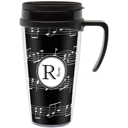 Musical Notes Acrylic Travel Mug with Handle (Personalized)