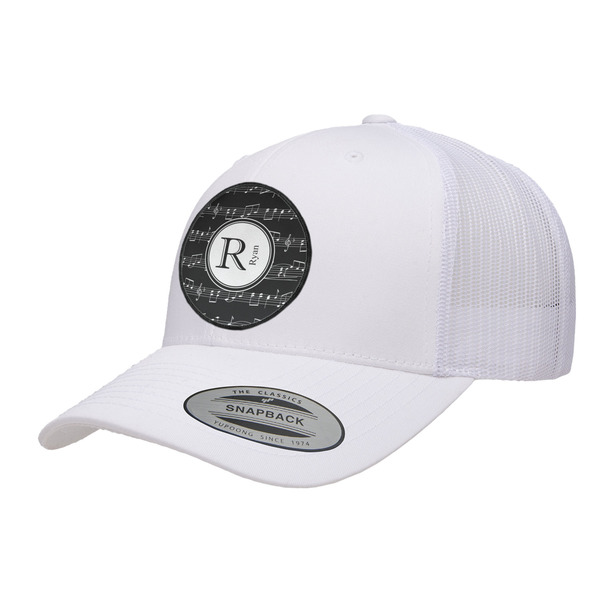 Custom Musical Notes Trucker Hat - White (Personalized)