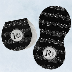 Musical Notes Burp Pads - Velour - Set of 2 w/ Name and Initial