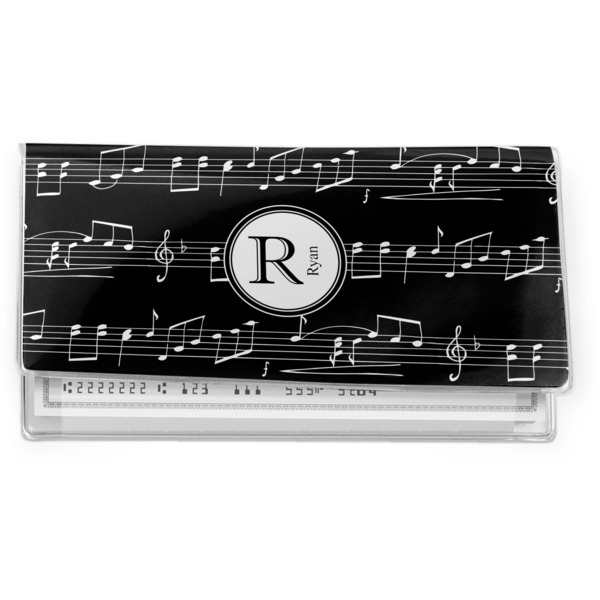 Custom Musical Notes Vinyl Checkbook Cover (Personalized)