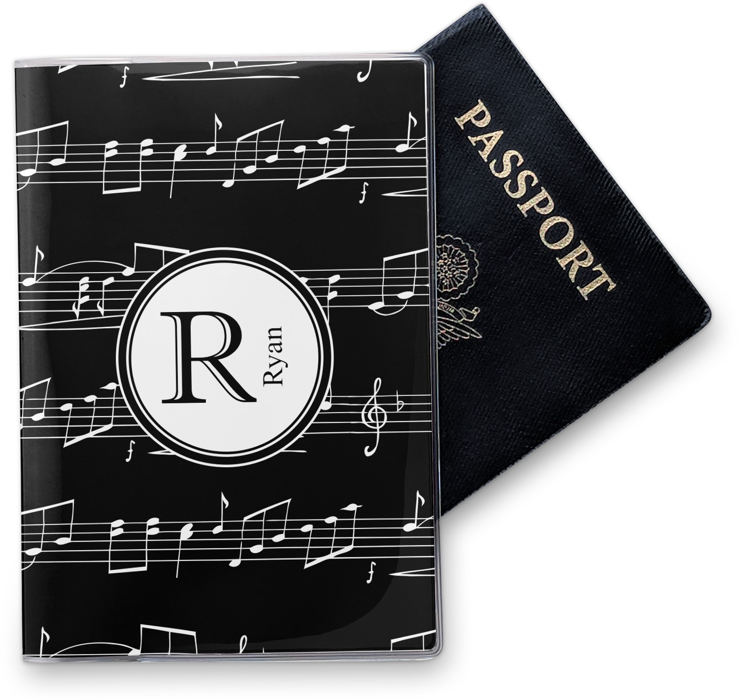 Musical Notes Vinyl Passport Holder (Personalized) YouCustomizeIt