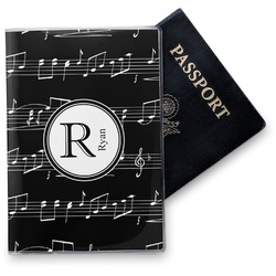 Musical Notes Vinyl Passport Holder (Personalized)
